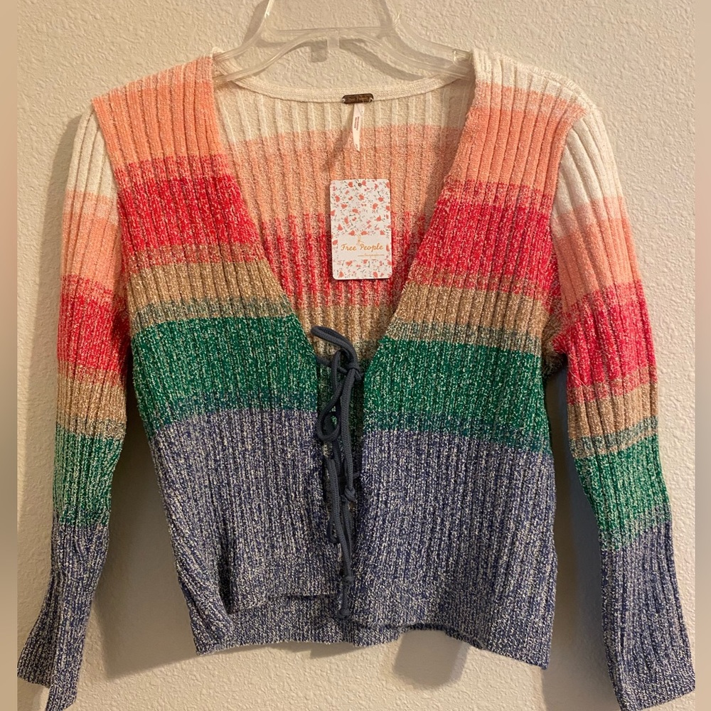 Free People Rainbow Cardigan